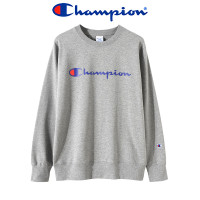 正品champion冠军新款草写LOGO字母印花圆领休闲套头情侣卫衣