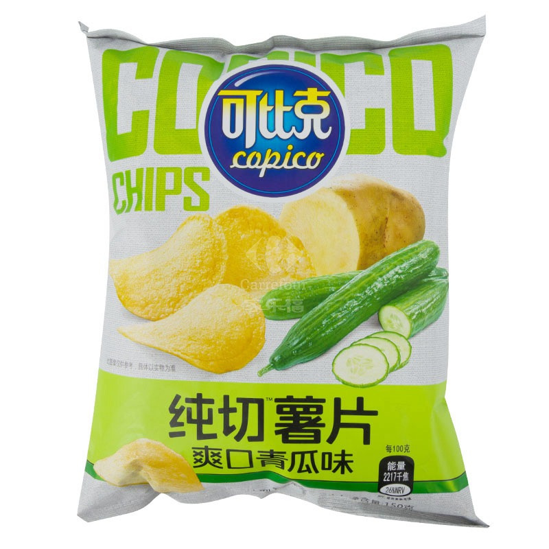 可比克纯切薯片爽口青瓜味150g