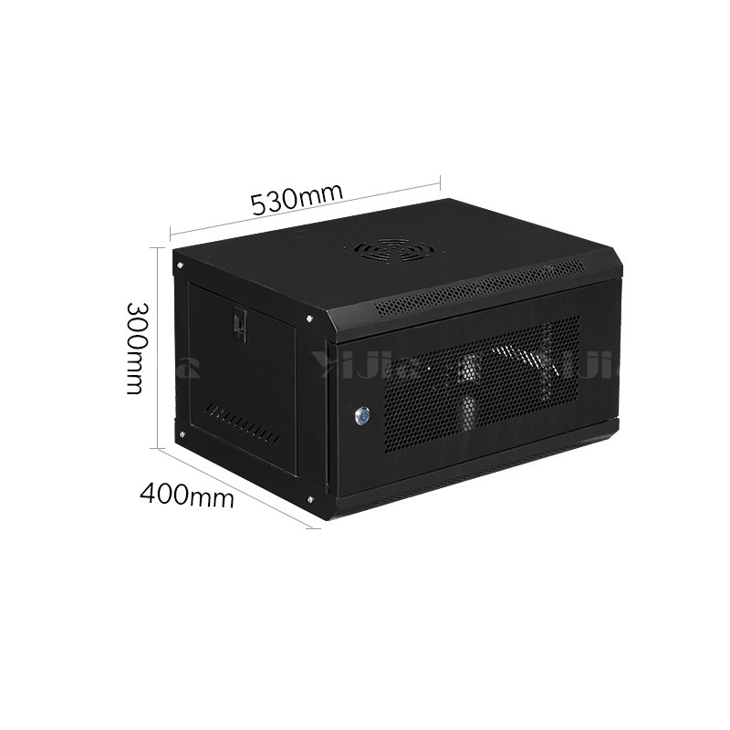 翌嘉 YJ5011644壁挂网络机柜网线理线柜 6u网门黑色高清大图