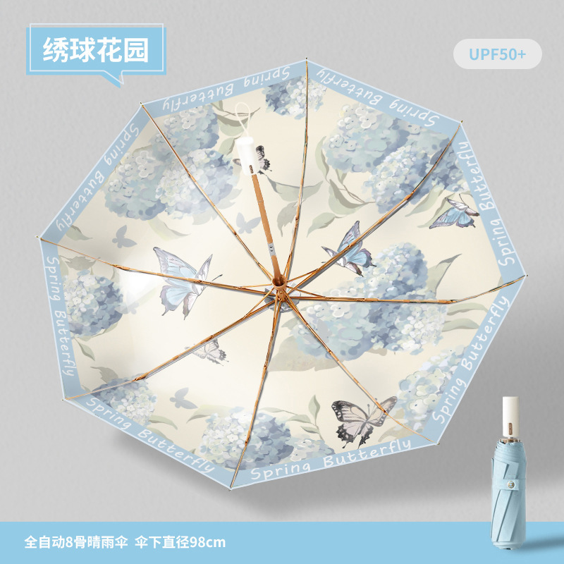 寰泽智创8骨手动彩胶晴雨伞HZ-SY05