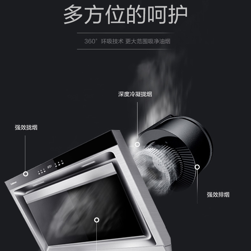 康宝(canbo)BE39+360B烟灶套装 侧吸式 钢化玻璃面板 双一级能效烟灶套餐