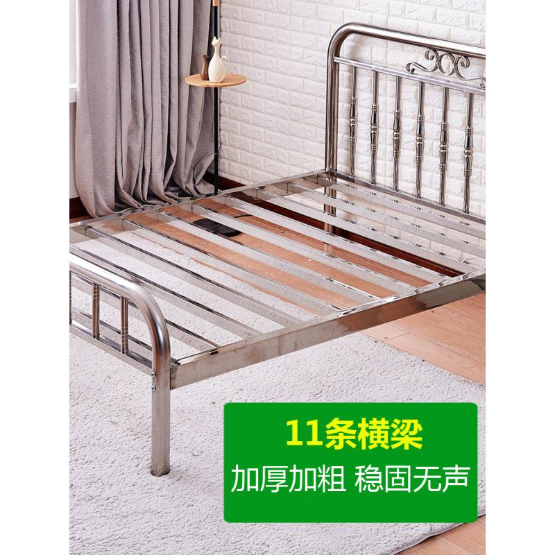 森美人304不锈钢床现代简约出租房公寓1.2/1.5/1.8米床单人双人床铁艺床高清大图