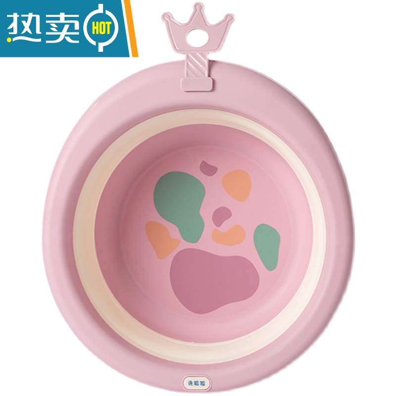 JING PING初生宝宝脸盆可挂折叠盆新生婴儿用品洗PP盆儿童洗脚盆三件套带字高清大图