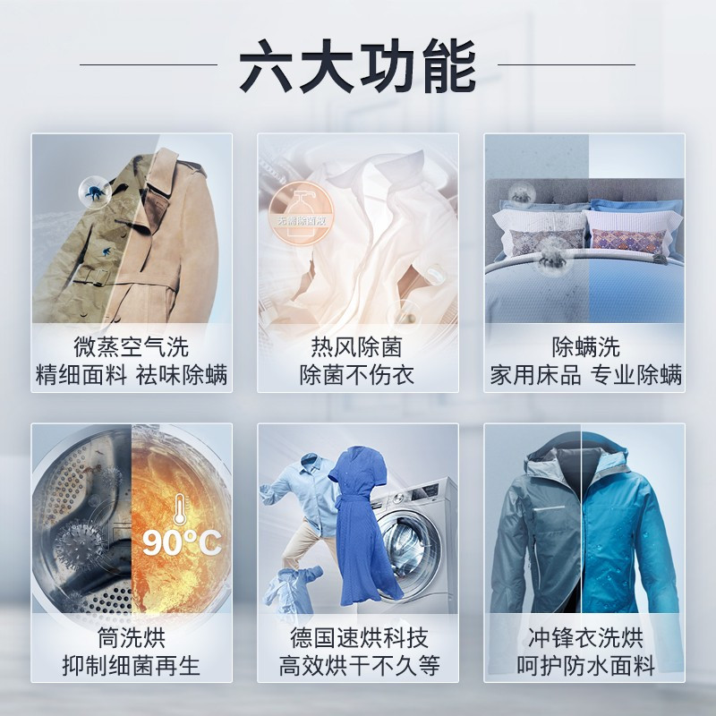 Bosch/博世 高端10公斤滚筒洗烘干一体机 WDU285H80W 银色