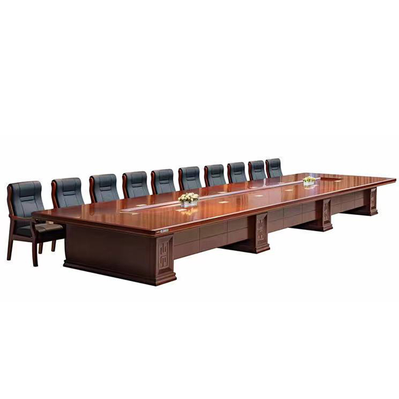质凡办公家具大会议桌新中式油漆会议洽谈桌