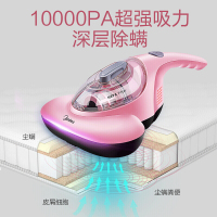 美的(Midea) 除螨仪B1 粉色手持有线 大吸力高频拍打 低噪热风除湿 紫外线床上家用吸尘器