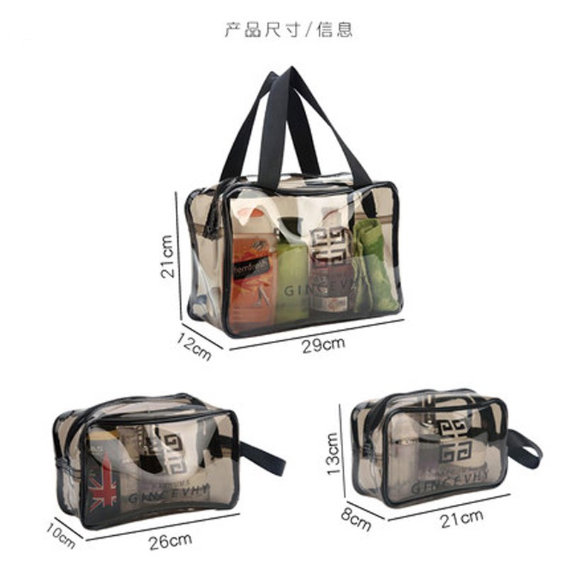 趣涉家居化妆包大容量出差旅行化妆品收纳包手提便携pvc透明洗漱包简约收纳用品收纳包生活日用