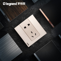 罗格朗Legrand官方旗舰店开关插座面板逸远磨砂金5五孔二三插家用多孔暗装墙壁86型电源插座