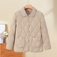 妈妈装冬装棉衣40-60岁中老年薄款棉服外套女时尚简约冬季衣服女 5XL（建议150-165斤） 卡其色棉衣