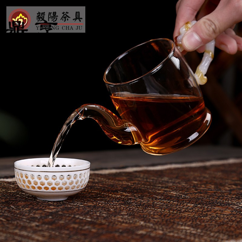 鼎亨加厚耐热玻璃茶壶陶瓷过滤内胆功夫泡茶器透明红茶茶具蜂巢玲