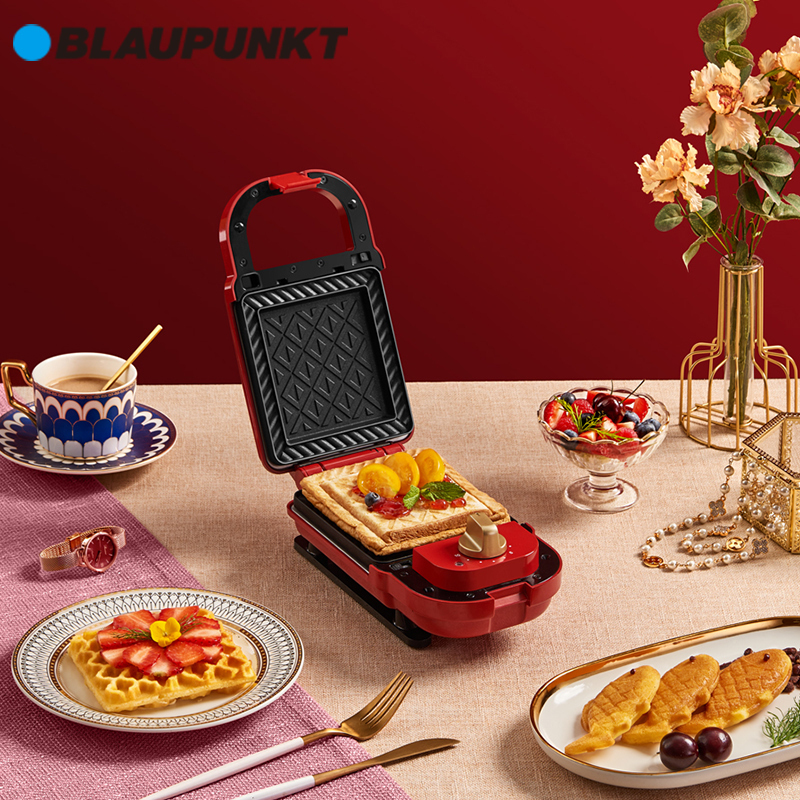 德国蓝宝(Blaupunkt)三明治机家用小型轻食机多功能早餐机多烤盘烤面包机华夫饼机全自动三文治机早餐料理机三明治炉
