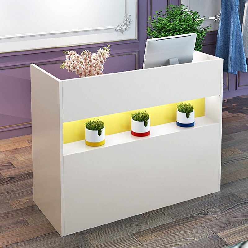 收银台带灯前台接待台简约现代超市服装店小型吧台美发店柜台欧因