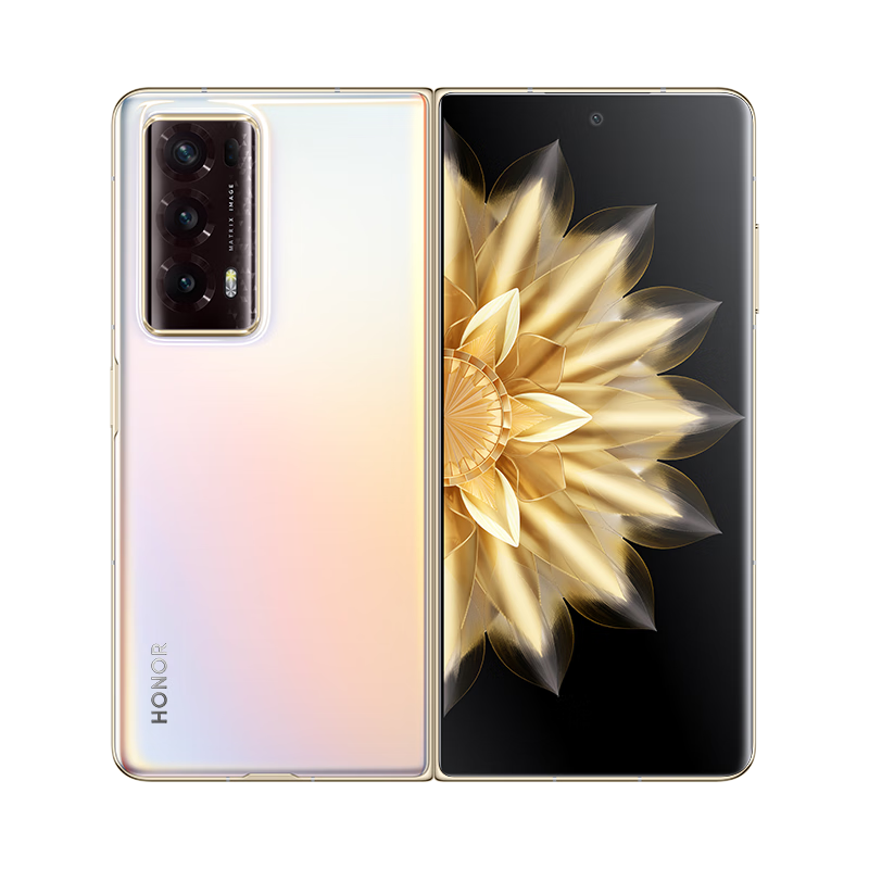 荣耀Magic V2 16GB+256GB 云霞金 9.9mm超轻薄 第二代纳米微晶玻璃外屏 5000mAh青海湖电池 荣耀鲁班钛金铰链 调光护眼屏 第二代骁龙8领先版 5G手机高清大图