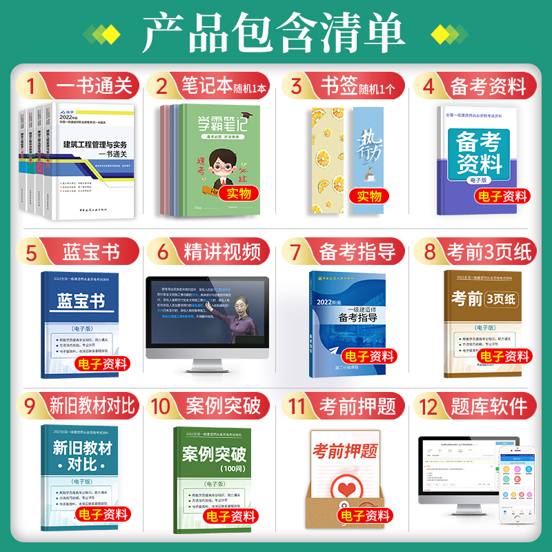 建工社!官方2022[市政一书通关4本]+精讲课 [友一个正版]建工社一级建造师2022年教材配套一书通关4本历年真题库高清大图