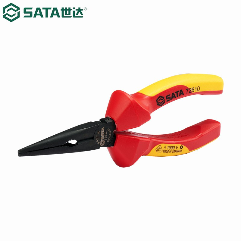 世达(SATA) 72611 VDE绝缘耐压尖嘴钳 8寸高清大图