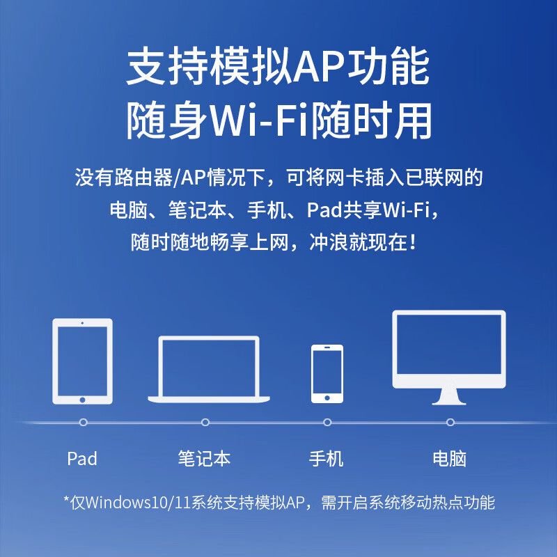 普联(TP-LINK)TL-XDN7000免驱版USB无线上网卡随行WiFi接收器发射器随身wif台式机笔记本电脑通用