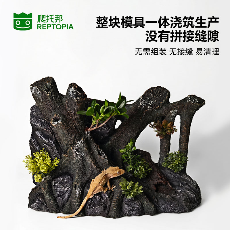 爬托邦丨原生立体岩壁背景板爬宠仿真雨林造景荒漠岩石攀爬躲避高清大图