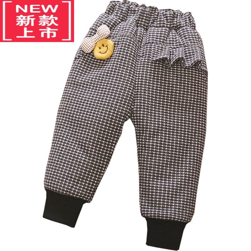 可莉允女童冬装加绒加厚休闲裤21新款1-4岁3婴儿小宝宝冬季三层保暖棉裤保暖裤图片