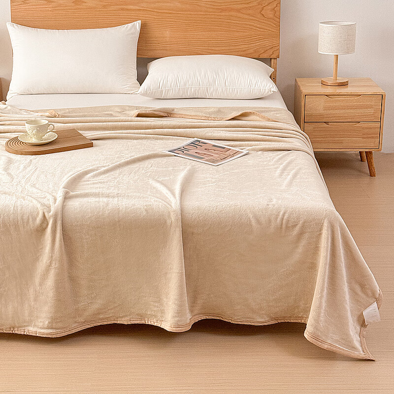 無印良品 加厚法兰绒毛毯200×230cm/条高清大图