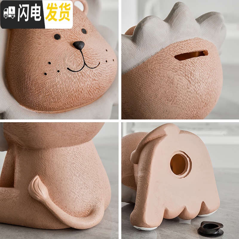 三维工匠北欧ins狮子储蓄罐大号超大 创意可爱硬币儿童存钱罐摆件客厅装饰 狮子储蓄罐大号-棕高清大图