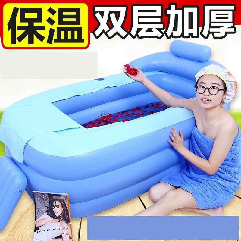 泡澡木桶折叠加厚浴桶沐浴浴盆充气泡澡洗澡盆家用浴缸可拆卸恒温宝宝波迷娜BOMINA