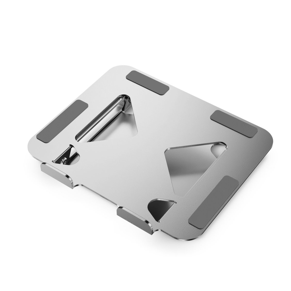 新款笔记本支架平板电脑支架卫全行碳素钢折叠便携增高散热支撑架 银色高清大图