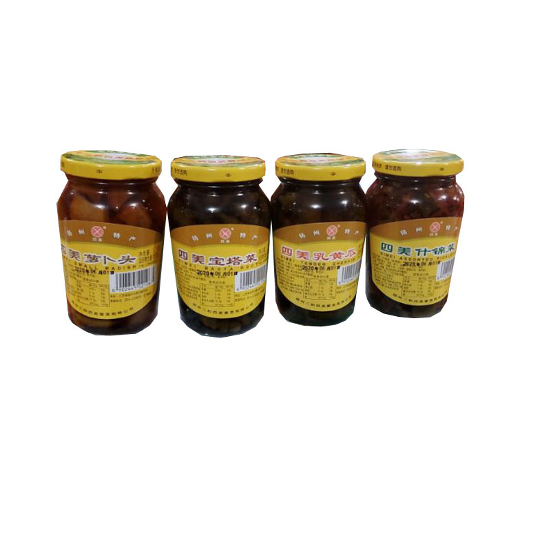四美 酱菜(萝卜头,宝塔菜,乳黄瓜,什锦菜)375g*4瓶/盒