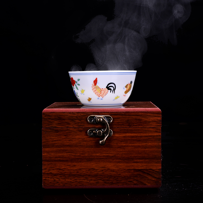 景德镇茶杯陶瓷单个茶盏主人杯单杯品茗杯明成化斗彩鸡缸杯2.8亿 三维工匠 买A款送B款大号高清大图