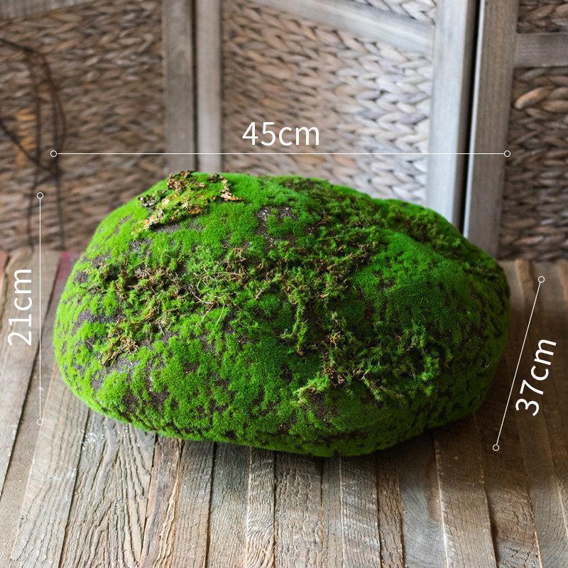 家柏饰(CORATED)青苔藓石头摆件花泥模具插花仿真花艺装饰婚礼造景道具森林 仿真苔藓石头(A)可插花高清大图