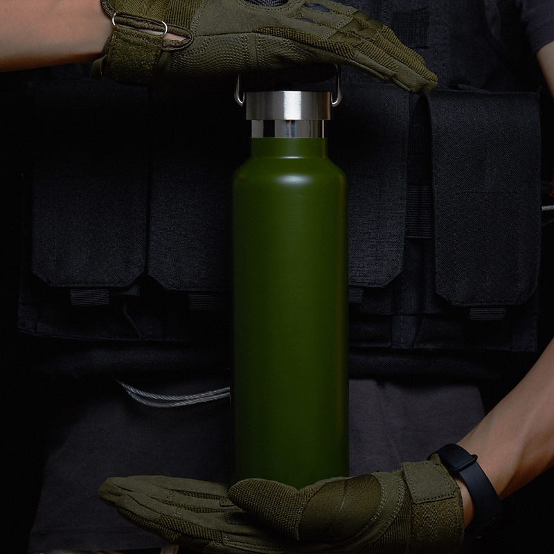 amplt军用水壶户外大容量便捷保温壶健身不锈钢保冷水杯行军训1000ml