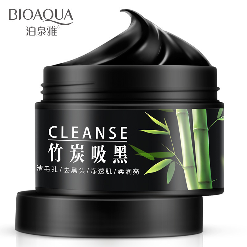 泊泉雅竹炭透亮水洗面膜140g 去黑头滋润男女