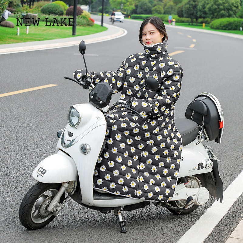 lake新款两用骑车挡风衣女冬季防寒加厚挡风被防水防风反穿电动车棉衣