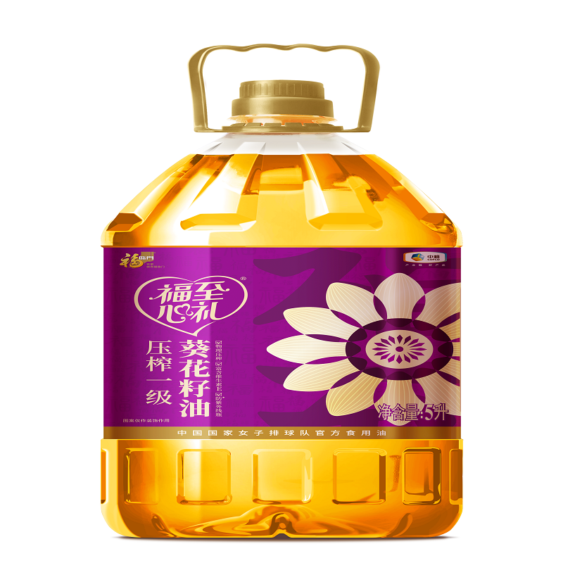 中粮福临门福至心礼压榨一级葵花籽油5L