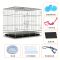 银白色折叠狗笼 送6件 S-50*35*42(适合8斤内宠物 狗笼子小型中型大型犬宠物狗狗带厕所室内家用猫笼泰迪比熊