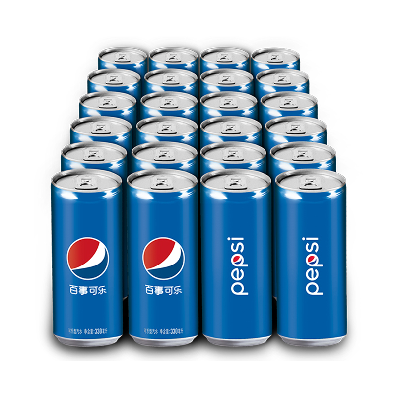 百事可乐可乐型汽水细长罐330ml24罐