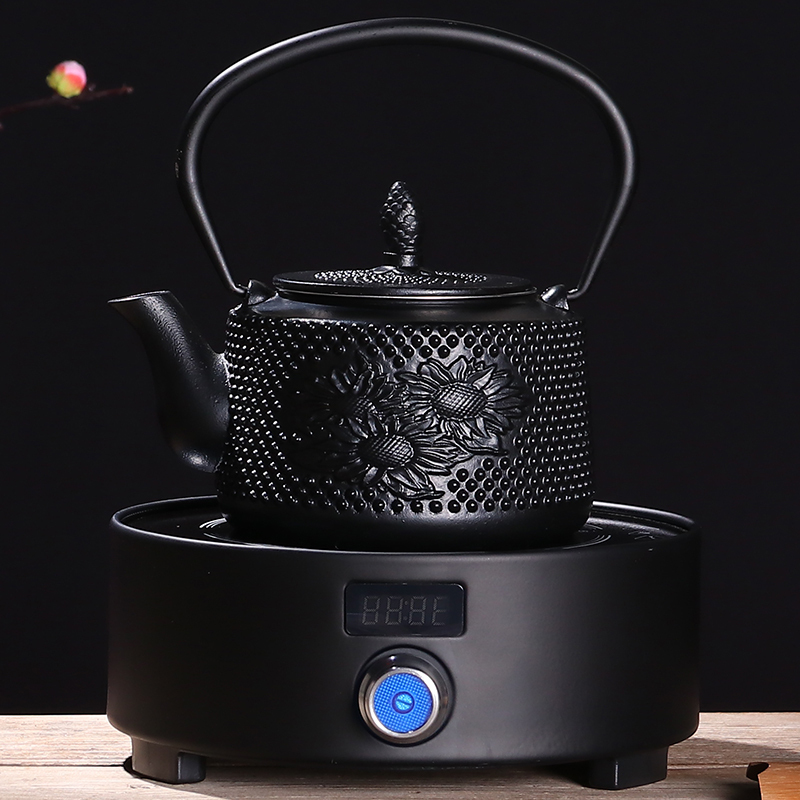 Atelier Tete 老铁壶茶壶铸铁煮茶器茶具家用煮水泡茶烧水壶电陶炉套装 葵花铁壶套组
