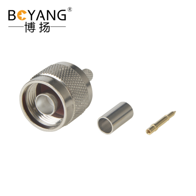 博扬 高频射频同轴转接器N型公头 L16连接器 N-C-J-3 匹配SYV50-3线压接式 1个装 BY-N-C-J-3