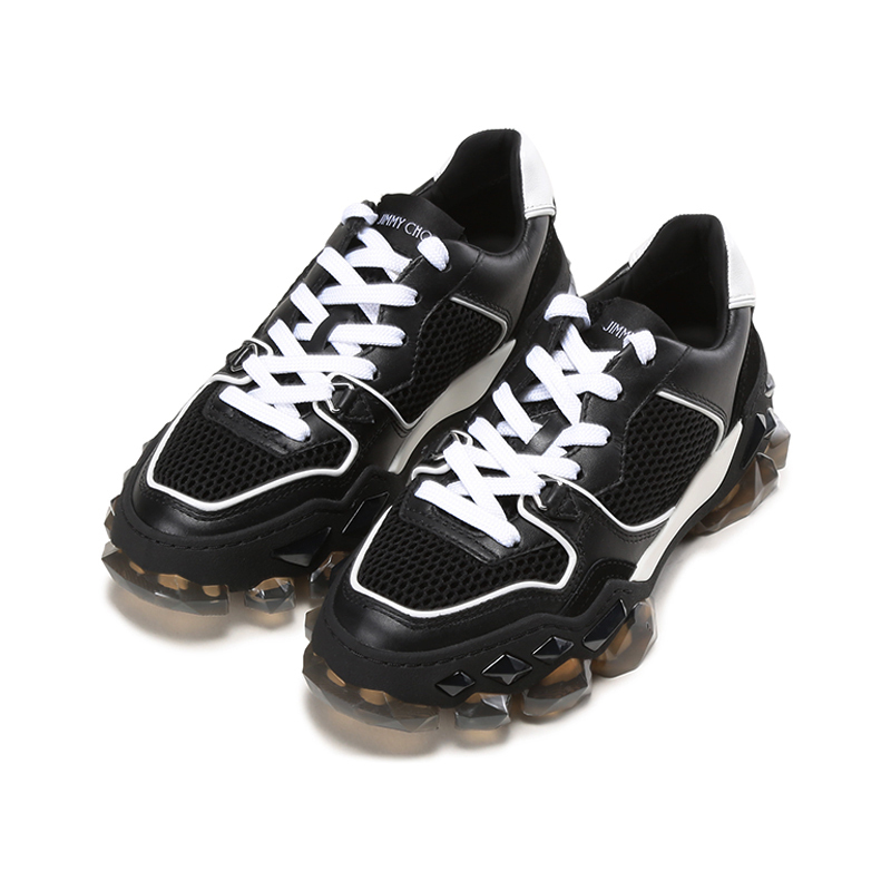 周仰杰jimmychoo女士织物配皮网眼系带休闲运动鞋diamondxtrainerfvzk