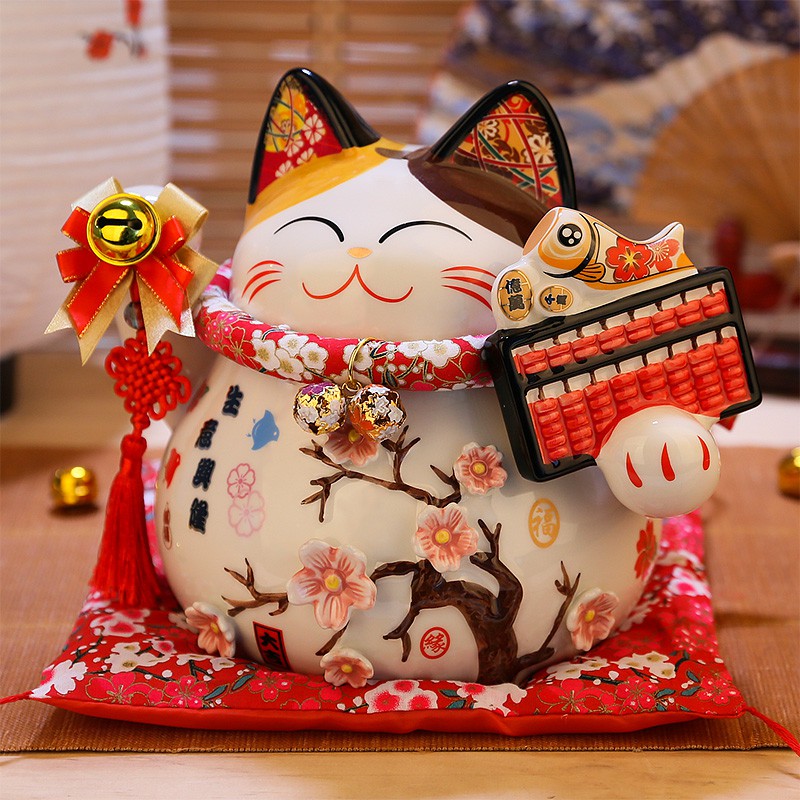 猫摆件开业店铺家居礼品日本发财猫大号储蓄存钱罐 三维工匠 生意兴隆猫高清大图