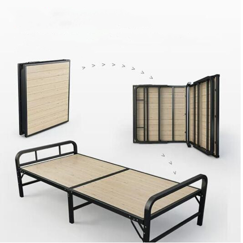 环杰折叠床实木钢架床120*200cm