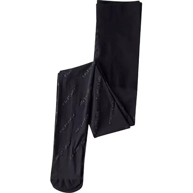 网红薄款巴黎b字母丝袜任意剪夏季菠萝袜薄黑色连裤袜女