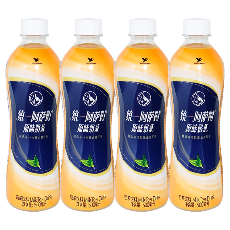 统一阿萨姆奶茶500ml4瓶整箱原味奶茶饮料
