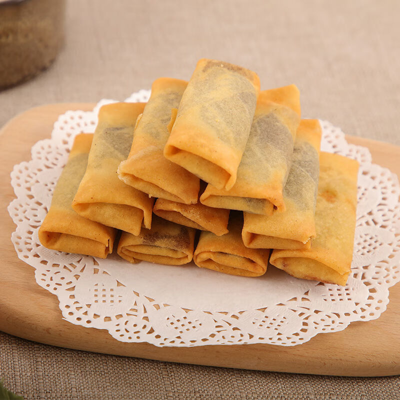 千味央厨春卷外层酥脆色泽金黄油炸半成品豆沙全素酥皮236g*6袋高清大图