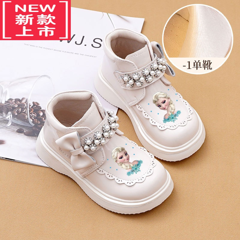 可莉允女童鞋儿童短靴2022秋冬新款宝宝小公主靴子玛丽珍单靴加绒