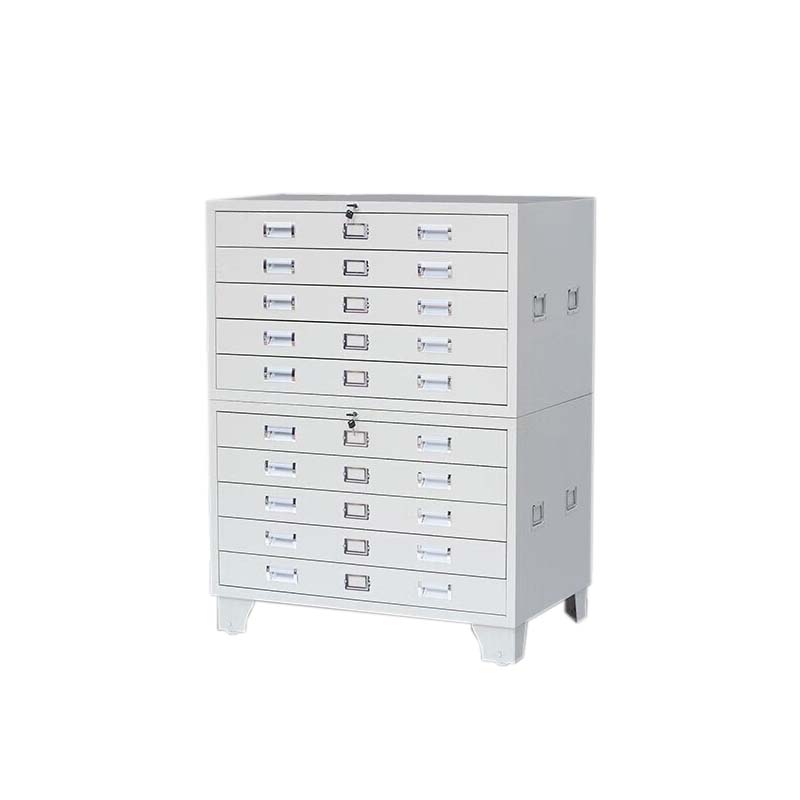 利特莱依底图柜工程资料图纸柜0号3号抽屉柜文件柜地图柜菲林柜图纸收纳柜1号双节1000*700*1200 灰白色高清大图