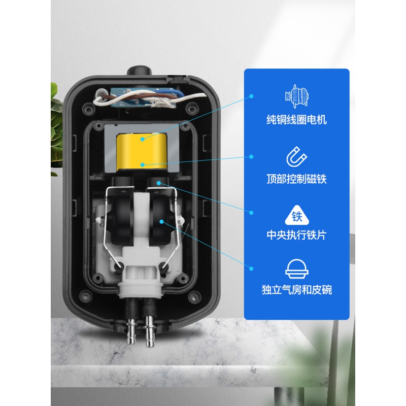养鱼氧气泵鱼缸增氧泵打氧泵增氧机充氧机小型家用打氧机高清大图
