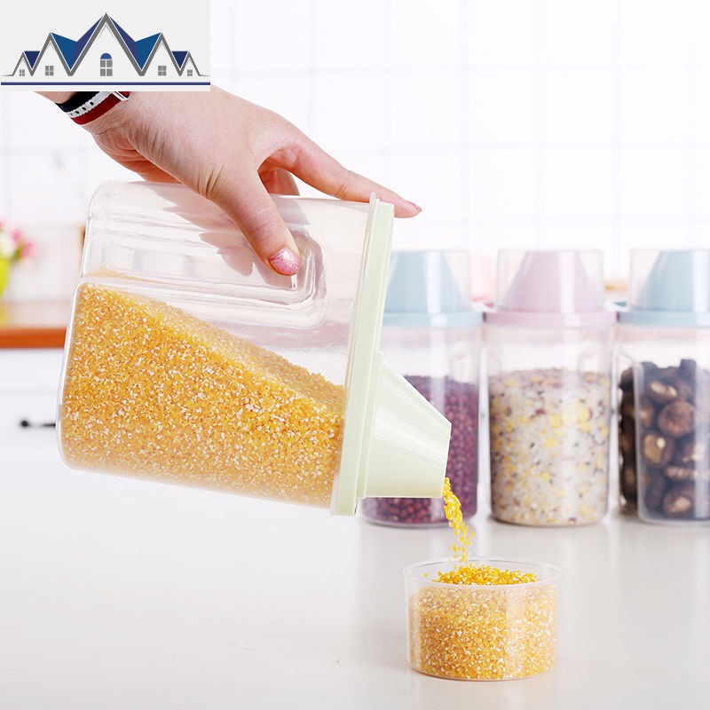 五谷杂粮罐塑料厨房储蓄罐家用食品级密封罐收纳盒干货米豆储存罐 三维工匠高清大图