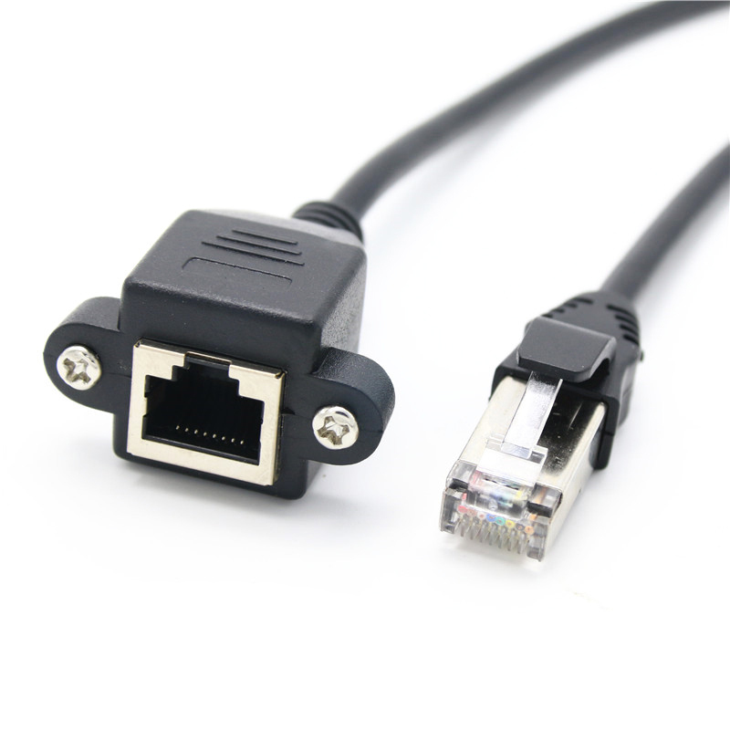 LBYZY CAWP105 CAT6六类网线延长线 网络延长器 纯铜RJ45公对母 直头 黑色1米