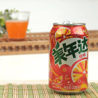 美年达橙味汽水330ML听装（天津）