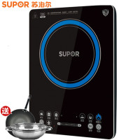 苏泊尔（SUPOR）IH02-220 电磁炉触摸屏家用智能触控正品黑色电磁灶 8档二级能效触控式微晶面板（赠汤锅+炒锅）
